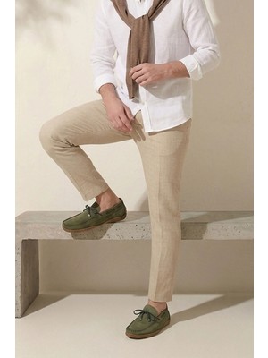 Ziya, Erkek Hakiki Deri Günlük Ayakkabı 1611064Z041 Yeşil