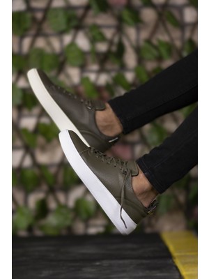 Riccon Haki Erkek Sneaker 0012513 Düz Taban ile Konforlu ve Şık Tasarım 40 Numarada