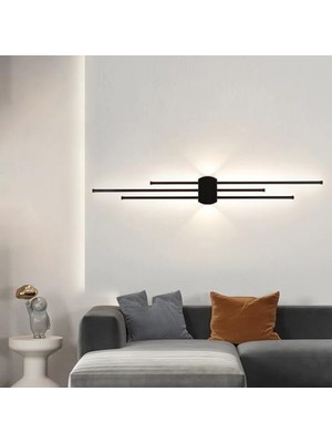 Nuvvo LED Duvar Lambası Uzun Doğrusal Iç Mekan Modern Duvar Lambası Nordic Minimalizm Siyah Alüminyum Duvar Aydınlatması Endüstriyel Oturma Odası Dekorasyon Yatak Odası Oturma Odası Mutfak Için (60