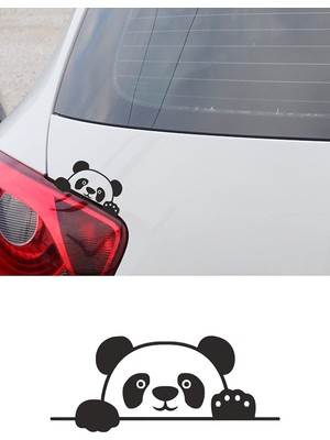 Mıgnatıs Bagajdan Bakan Panda Sticker Etiket Çıkartma Pc Laptop Araba Oto Motor 20 cm