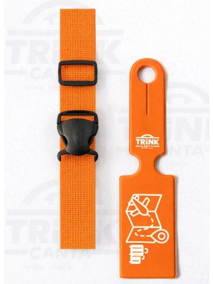 Trink Çanta Valiz Kemeri ve Valiz  Etiketi * 1'er Adet  *  Turuncu