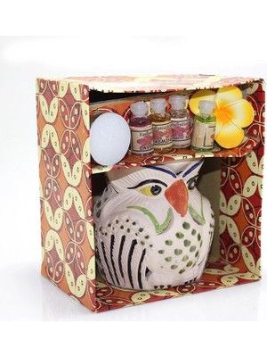 Freedom Storee Seramik Baykuş'lu Buhurdanlık Seti No:02