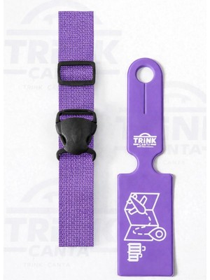 Trink Çanta Valiz Kemeri ve Valiz  Etiketi * 1'er Adet  *  Lila