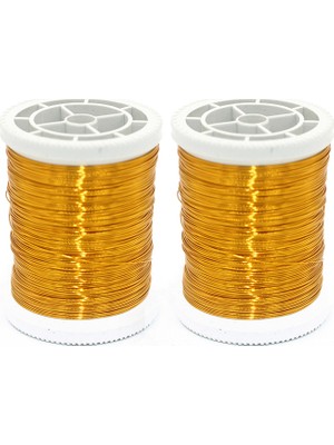 Tuğra Tablo Bakır Tel 100 mt Sarı Renk 0,30 Mikron Özellikli Filografi ve Gelin Taçları İçin Kullanım