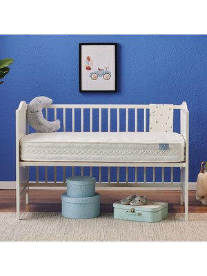 Yataş Mini Baby Blue Star Sıvı Geçirmez Alezli Woolmark® Yünlü Bebek Yatağı