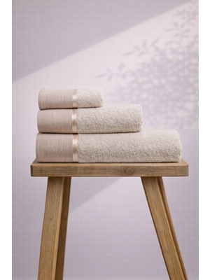 Ellia Soft %100 Pamuklu 3 Parça Dantelli Banyo Havlu Seti Hamam Takımı Çeyiz Seti
