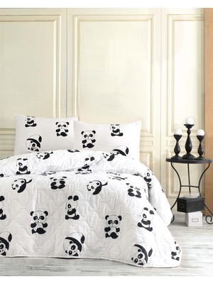Eponj Home B&W Kapitone Yatak Örtüsü Seti Panda 160 x 220 cm Yumuşak Pamuklu Kumaş Özellikleri