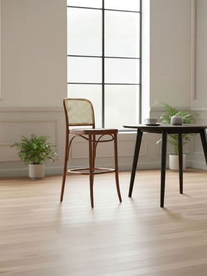 Gazzini Furniture Norella Hazeranlı Ahşap Bar Sandalyesi