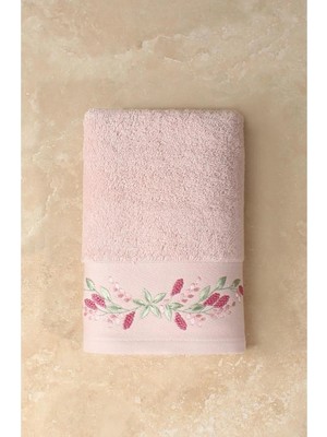 Ellia Soft Warada %100 Pamuklu Nakışlı Çeyizlik Lüks Yüz Havlusu Yumuşak Emici Kaliteli 50X100 cm