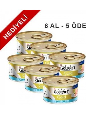 Gourmet Gold Kıyılmış Ton Balıklı Kedi Maması Konserve 85 gr 6 Al 5 Öde Premium Kalite