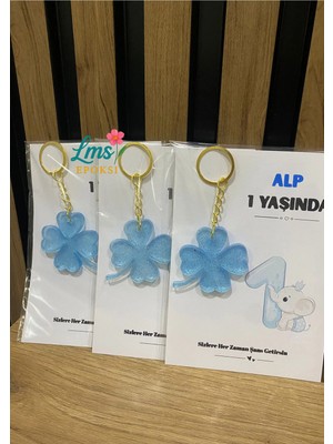 LMS Gift 20 Adet Kartlı Anahtarlık Yonca Doğum Hediyesi Hoşgeldin Bebek Hediyelik Nişan Söz Nikah Hatıra