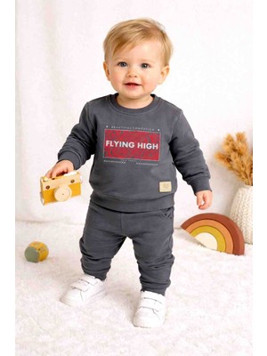 Uçurtma Baby Kids Ilo Baskılı Iki Iplik Mevsimlik Erkek Çocuk 2'li Alt-Üst Takım 2-3-4-5yaş
