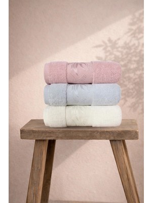 Ellia Soft Aloe Vera Jakarlı Bordür % Pamuklu 3'lü Yüz Havlusu Çeyiz Seti 50X90 cm