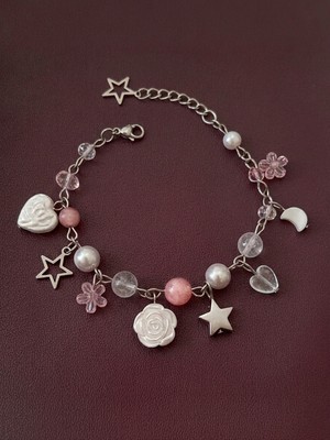 Rüya Kıyısı Pinterest Tarzı Prenses Temalı Kalp Detaylı El Yapımı Ayarlanabilir Vintage Charm Bileklik