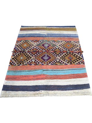 Zehra Abla Halı El Dokuma Görkemli Yörük Bukleli Pamuklu Cecim Kilim 7252