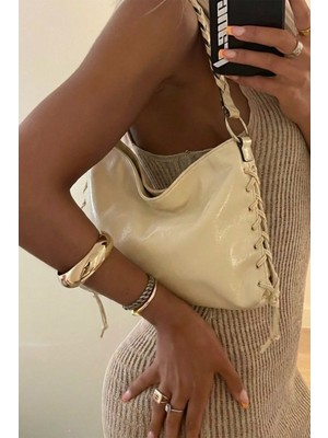 Bahels Kadın Elara Sarı Parlak El ve Omuz Çantası