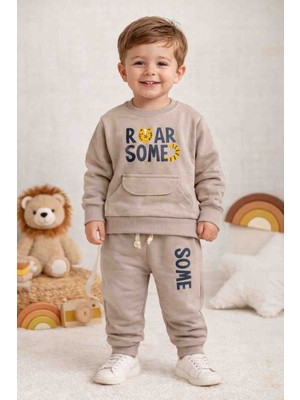 Uçurtma Baby Kids Wow Cep Detaylı Iki Iplik Mevsimlik Erkek Bebek Çocuk Alt Üst Esofman 2'li Takım