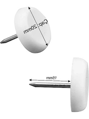 Esranın Dünyası 25 Adet Plastik Zemin Koruyucu Pabuç - 20 mm Çap