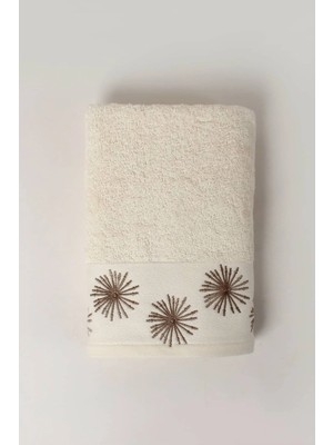 Ellia Soft Tripolis %100 Pamuk Nakışlı Yüz Havlusu Çeyizlik 50X100 cm