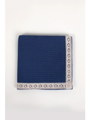 Ellia Soft Softlace Dantelli %100 Pamuk Waffle Havlu Mutfak Bezi Şık ve Zarif Tasarım 50X70 cm Lacivert