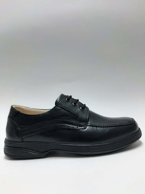 Dia Comfort Hakiki Deri Siyah Bağcıklı Ortopedik Hafif Rahat Anatomic Diyabetik Erkek Ayakkabı C-8710258DIA