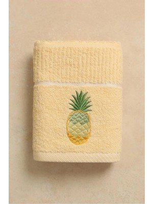 Ellia Soft Afrodisias %100 Pamuk Nakışlı El ve Yüz Havlusu Çeyizlik ve Mutfak Havlusu Mango 40X70 cm