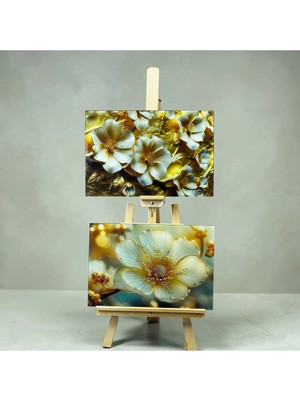LMS Gift 2’li Premium Çiçek Temperli Cam Tablo Seti Dekoratif Duvar Tablosu