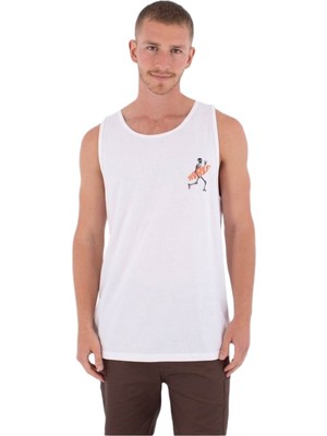 Belirtilmemiş Hurley Tank Printing Press Flamengue Erkek Beyaz Tank Top