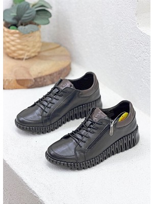 Mammamia D26YA-7755 Hakiki Deri Ortopedik Günlük Casual Sneaker Spor Ayakkabı Kadın