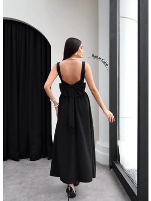 Esra Helvacı Askılı Sırt Fiyonk Detay Elbise