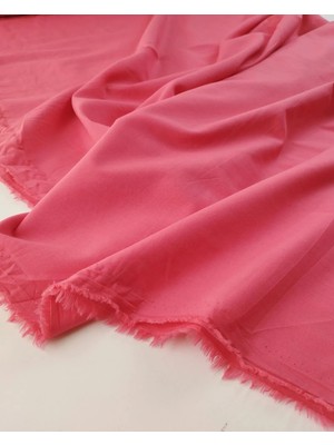 Kumaş Parça Şeker Pembe Renkte Pamuk Vual Kumaş En: 150CM