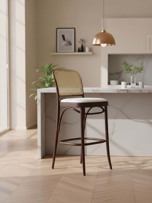 Gazzini Furniture Norella Bistro Ahşap Bar Sandalyesi