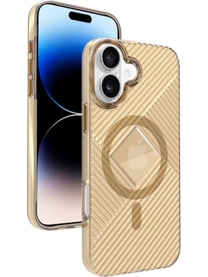 SiHako Iphone 16 Stella Pc Sert Magsafe Kılıf - Gold