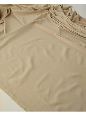 Kumaş Parça Bej Renkte Jarse Krep Arası Kumaş 150X250CM
