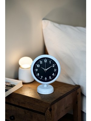 Akıllı Durak Noir White 25 x 20 cm Dekoratif Masa Saati