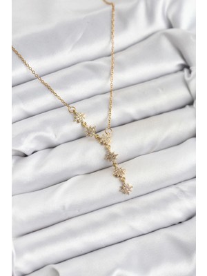 Marsilyan 316L Çelik Zincir Gold Renk Kutup Yıldızı Model Kadın Kolye - TJ-BKO10664