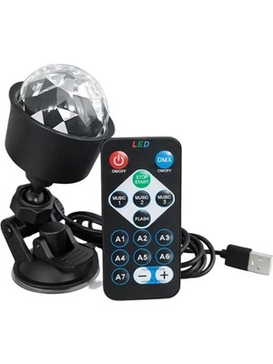 SiHako PM-37731 Rgb LED Hareketli Disko Topu Sahne Aydınlatma Lambası Uzaktan Kumandalı