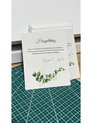 LMS Gift Söz,kına,nişan,düğün Hatırası Kartı Davetiyesi 10X15 cm 49 Adet - Vinyet Baskı