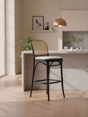 Gazzini Furniture Norella Bistro Ahşap Bar Sandalyesi