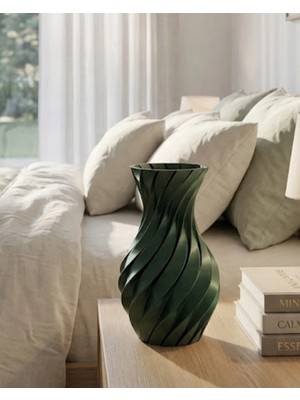 Marsilyan 3D Ürün Spiral Vazo Yeşil