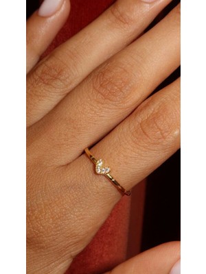 Wind Silver Minnak Kalp Tatlı Yüzük Ayarlı 925 Ayar