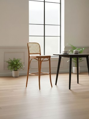 Gazzini Furniture Norella Hazeranlı Ahşap Bar Sandalyesi