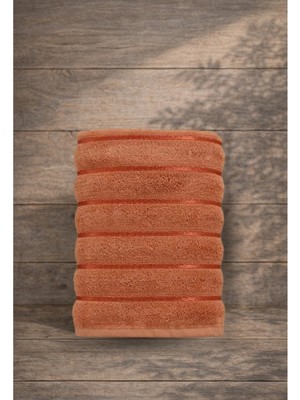 Ellia Soft Deluxe Cotton Comfort %100 Pamuklu Floşlu Kalın Dokulu El ve Yüz Havlusu Kiremit 50X90 cm