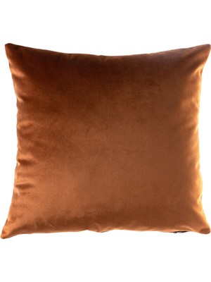 Cango Home Koyu Turuncu Kadife Çift Taraflı Kırlent Kılıfı Yumuşak Malzeme ile 43 x 43 cm