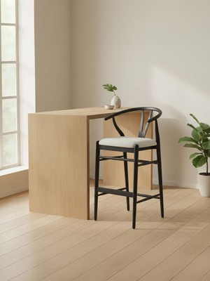 Gazzini Furniture Windsor Iskandinav Ahşap Bar Sandalyesi