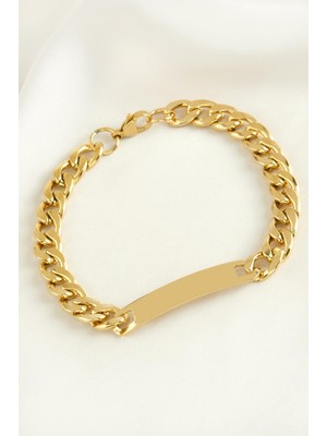 İlkyaz Fashion Künye Çelik Bileklik (Isim Yazılabilir)