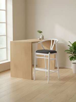 Gazzini Furniture Windsor Iskandinav Ahşap Bar Sandalyesi