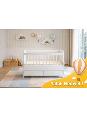 Banana Baby Koza Yatak Hediyeli Anneyanı Sallanır Sabitlenir Çekmeceli 60*120 Beşik