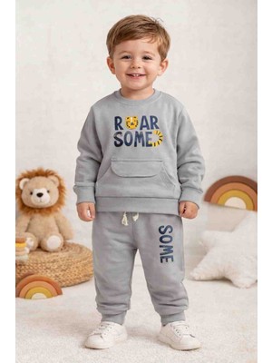 Uçurtma Baby Kids Wow Cep Detaylı Iki Iplik Mevsimlik Erkek Bebek Çocuk Alt Üst Esofman 2'li Takım