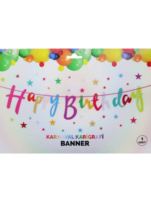Hayaller Dükkanı Flama Happy Brıthday Rengarenk Pk:1